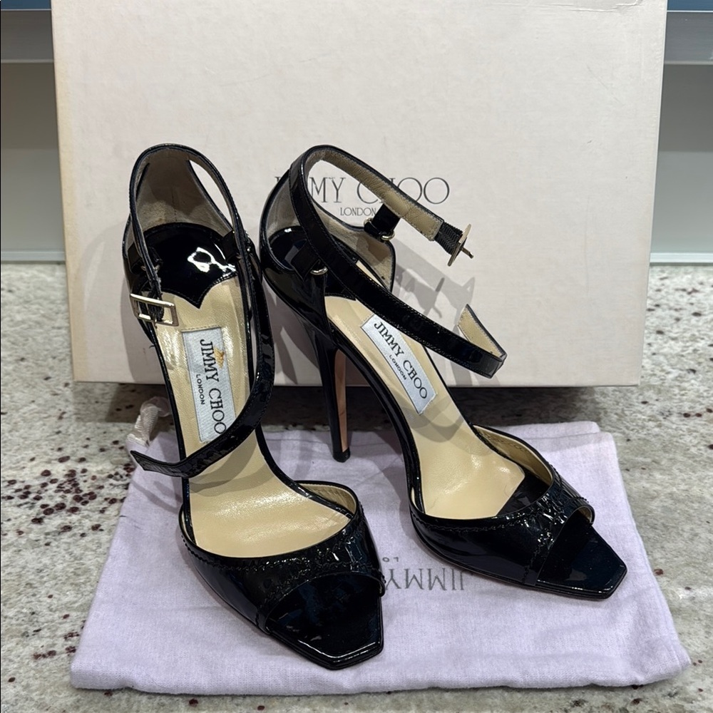Jimmy Choo Black Patent Leather Women's Heels